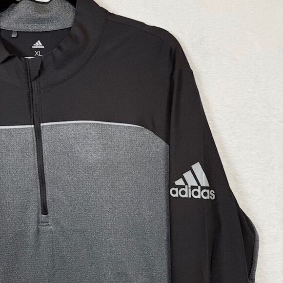 Adidas Golf Go-To Adapt 1/4 Zip Sweatshirt Black Charcoal Gray Men's XL - Picture 3 of 15